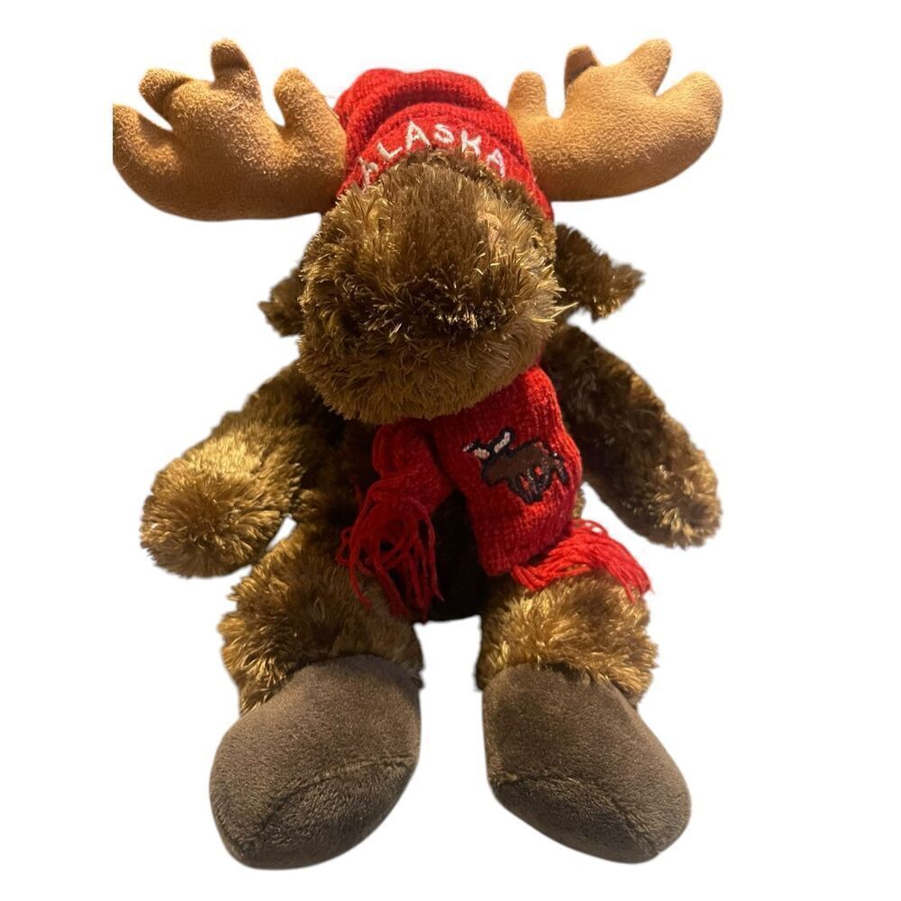 ACE Kids Brown Red Polyester Artic Circle ALASKA Moose Plush Stuffed Animal Toy